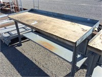 Metal Work Bench with Wood Top