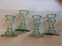 Set of Four (4) Recycled Glass Candle Holders -