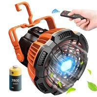 7800mAh Camping Fan with LED Lantern, Ceiling