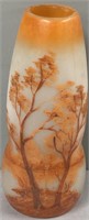 Opaque Painted Art Glass Vase