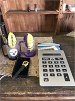 Jumbo calculator and sports memorabilia