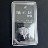 10 oz Fine Silver Bar - Mint ID