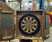 Dartboard with darts, made in England