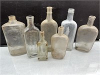 Lot Clear Antique Bottles