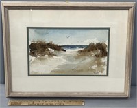 Beach Shore Watercolor Painting