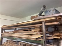 Shelf & Top Rack of Wood with Butcher Block