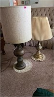 Two nice solid table lamps 35in and 30in tall