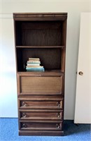 Bookcase with Pulldown Desktop & Drawers