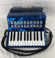 Metallic Blue Piano Key Accordian