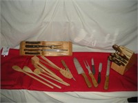 2 Knife Sets and Kitchen Utensils