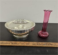 Cranberry Glass Bud Vase