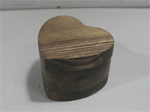 Wood Heart Shaped Box