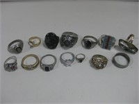 Fourteen Base Metal Assorted Rings
