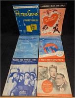 6 Vintage Movie & TV Show Sheet Music
