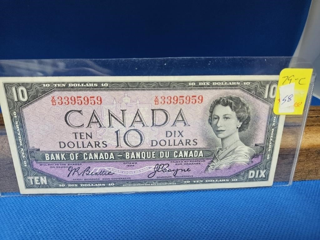 1-1954 TEN DOLLAR BILL X/D3395959