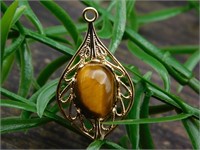 TIGERS EYE PENDANT ROCK STONE LAPIDARY SPECIMEN