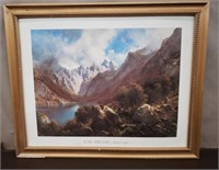 Framed Lithograph of 'Alpine Lake' by Carl