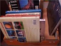 Box of coffee table books including art, film,