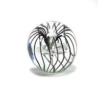 Art Glass: Round Sphere Paperweight w/Lines