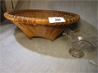 Basket and Glass Pedestal