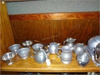 11 Pewter Teapots & Bowls