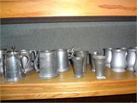 15 Assort. Pewter Tankers & Drinking Glasses