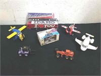 Tonka toys, collectible NASCAR car, and souvenirs
