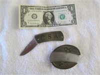CSA Belt Buckle & Folding Knife