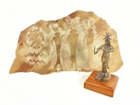 Southwestern Petroglyph Style Sandstone Art