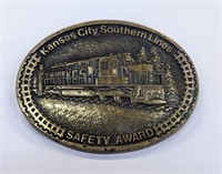 Kansas City Southern Railroad Brass Buckle