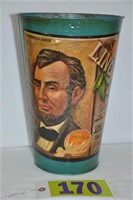 Lincoln Brand advert. bucket, galvanized