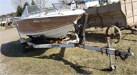 Fiberglass Parts Boat W/ 4.3l Chevy & Boat Trailer