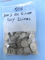 (200) All Silver Rosy Dimes