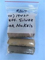 (200) 1943P Jefferson Silver War Nickels