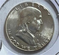 1954S Franklin Half Dollars