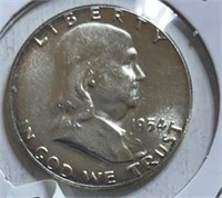 1954 Franklin Half Dollars