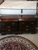 Pair of wooden 2 drawer matching nightstands