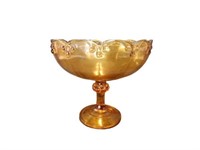 Indiana Glass Amber Footed Compote Dish