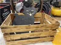 Wood Crate w/Black Cat