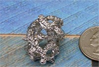 SILVER TONE RING ROCK STONE LAPIDARY SPECIMEN