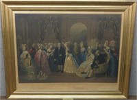 19TH C. LITHOGRAPH OF BEN FRANKLIN'S RECEPTION