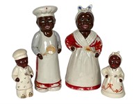 4 Aunt Jemima & Uncle Mose Shakers