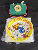 1982 Illco Smurf Camera & Birthday Plates