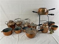 Copper Cookware and Brass Trivet