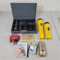 Lockbox,  Tools, Flashlights, Multimeter & Radios