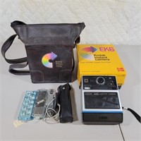 Vtg Kodak EK6 Instant Camera, Caddy & Accessories