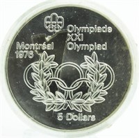 1974 Royal Mint  Montreal Olympic $5 Silver