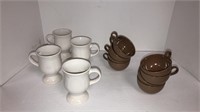(4) Pfaltzgraff mugs (8) brown melamine mugs