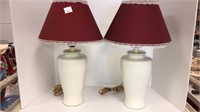 (2) Lamps with red shades
