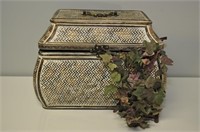 Wooden Decorative Trunk with Ivy